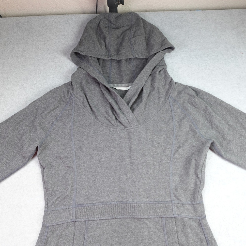 Athleta‎ Hoodie Dress Womens MP Gray Sporty Long Sleeve Thumbhole Pocket - Picture 2 of 15